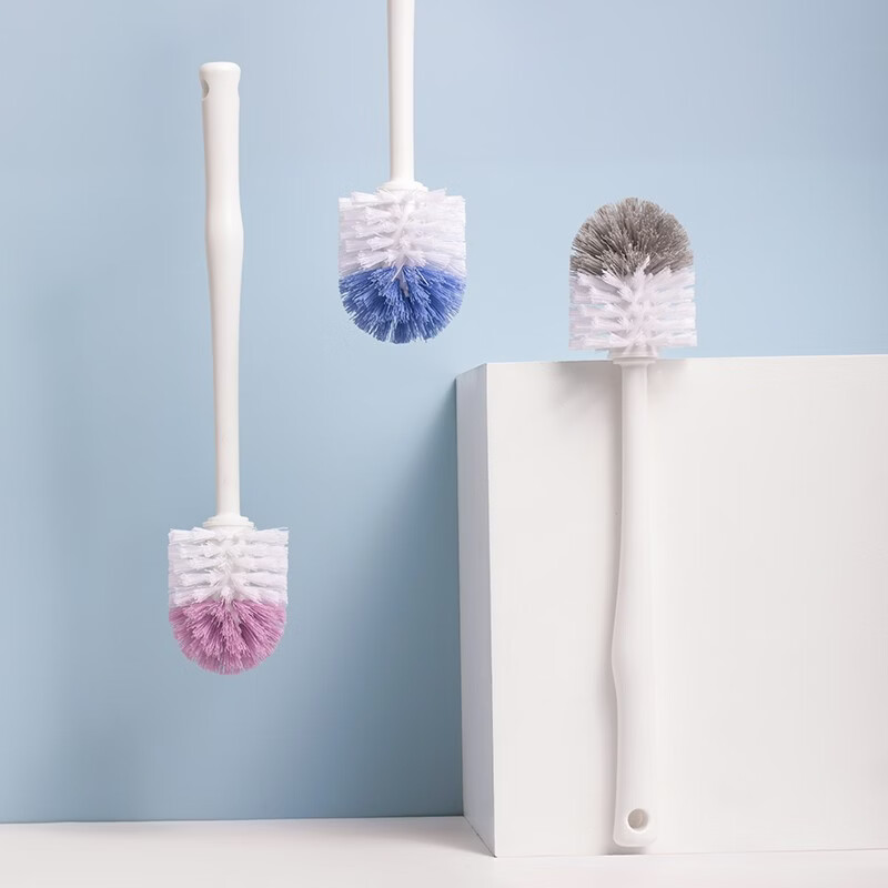 茶花【厂家直供】马桶刷刷子圆头长柄卫生间家用清洁洁厕挂墙式壁挂蹲 紫色1个装