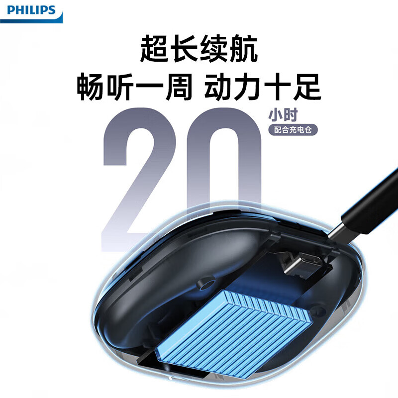 飞利浦（PHILIPS）蓝牙耳机挂耳TAT2769开放式无线耳机运动音乐降噪适用苹果华为 【360°环绕音效+定向传音】白色蓝牙5.4