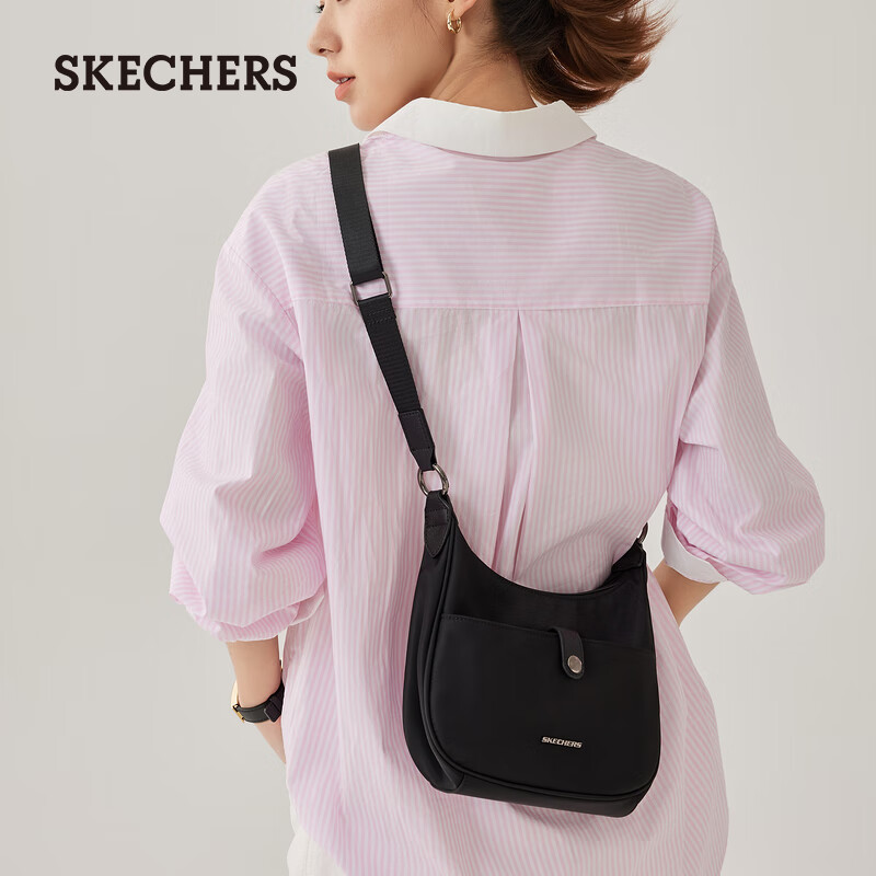 斯凯奇（SKECHERS）斜挎包2025新款秋季休闲通勤包防泼水时尚腋下包男女同款L325U111