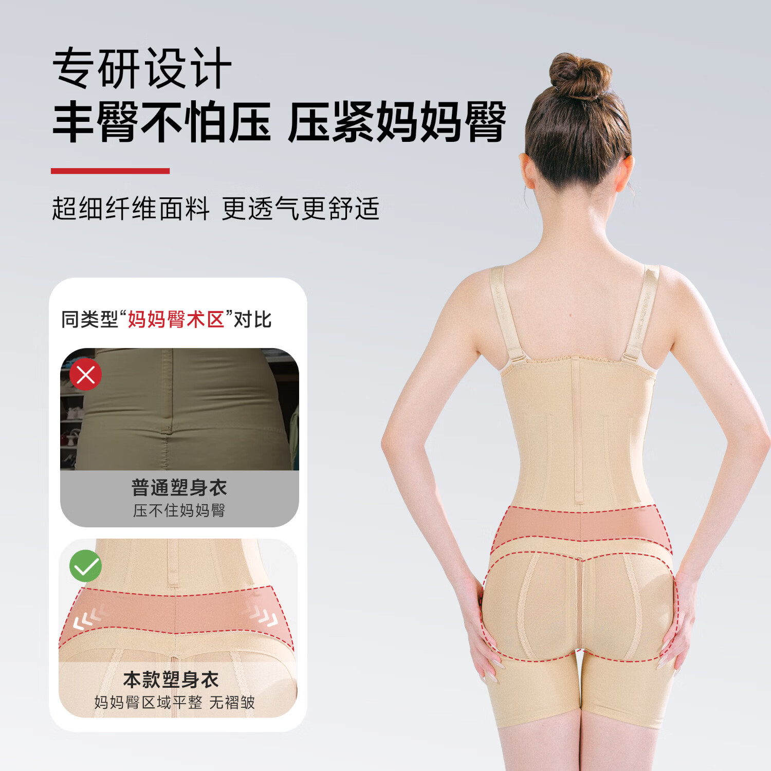 倩美腰腹环吸吸脂术后塑身衣手臂抽脂术后一期富贵包束腰强力重压塑形 2287肤色【腰腹+丰臀】 M