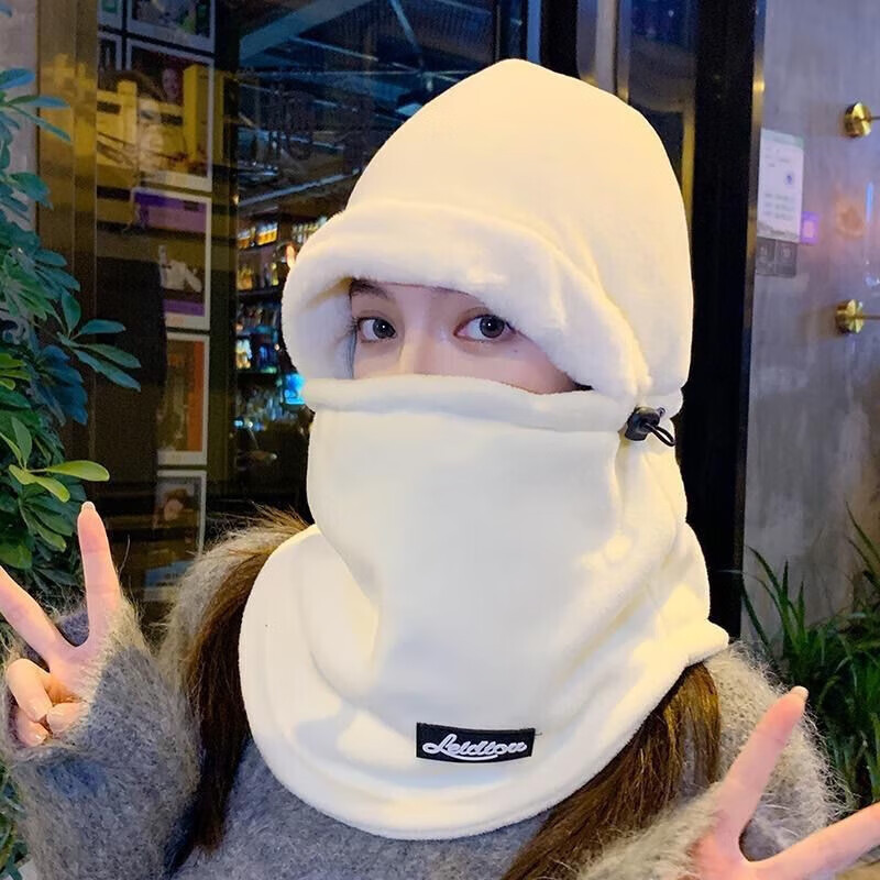 |保暖头套帽子围巾一体帽男冬季加厚滑雪骑电动车面罩防风套头帽 深灰色 均码