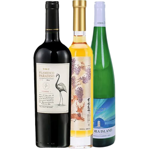 醉鵝娘白鳥(niǎo)梅洛干紅雪國(guó)森林冰酒極光之島雷司令葡萄酒 【3瓶】干紅+冰酒+干白