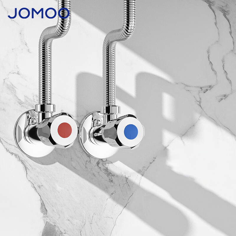 九牧（JOMOO）304不锈钢角阀4分接口防爆防裂不锈钢角阀加厚全铜三角阀八字阀 【304不锈钢】单热角阀44097