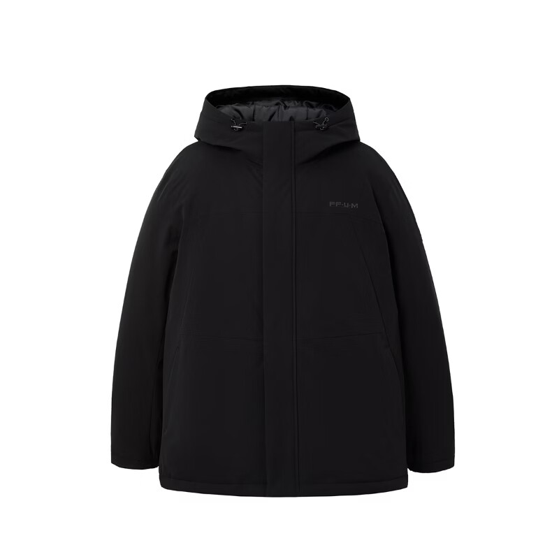 杰克·琼斯(JACK&JONES)26年防水面料男装春季款宽松百搭羽绒服工装风连帽外套226112044 E43纯黑色 XL (185)