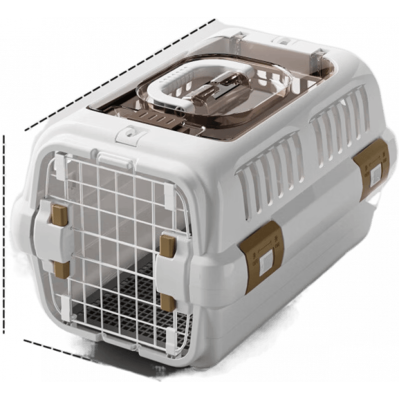 POPOCOLA新款猫咪航空箱便携手提猫笼防应激宠物出行箱 猫咪航空箱大号(带挂碗+隔尿板)【推荐20斤内】