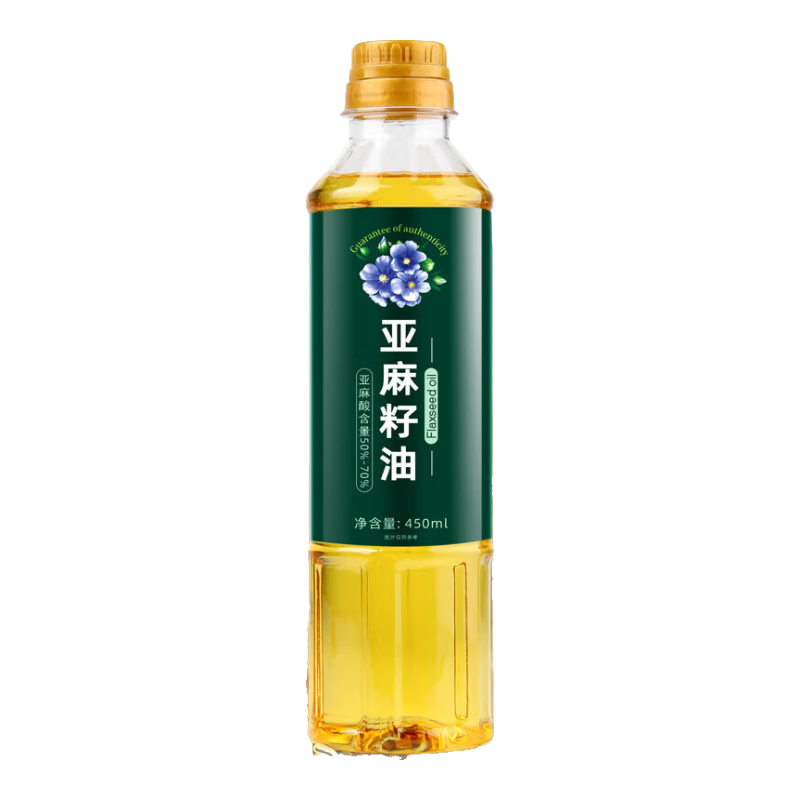谷源颂100%亚麻籽油450ml一级压榨家用炒菜凉拌油进口原料健康食用油  450ml【小瓶装】