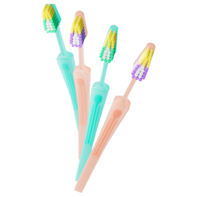 美可中毛牙刷家庭装成人学生高档锥形牙刷硬毛牙刷 中毛 8支