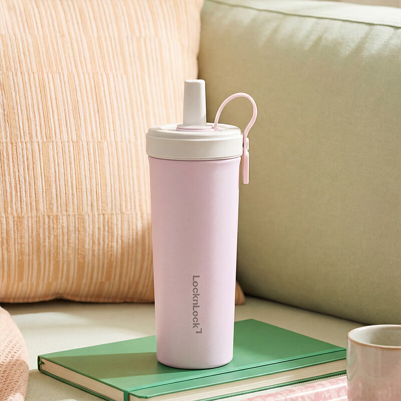 乐扣乐扣(LOCK&LOCK)【三八节礼物】陶瓷覆层内胆保温杯奶茶杯双饮咖啡杯男女学生水杯 淡紫色 720ml