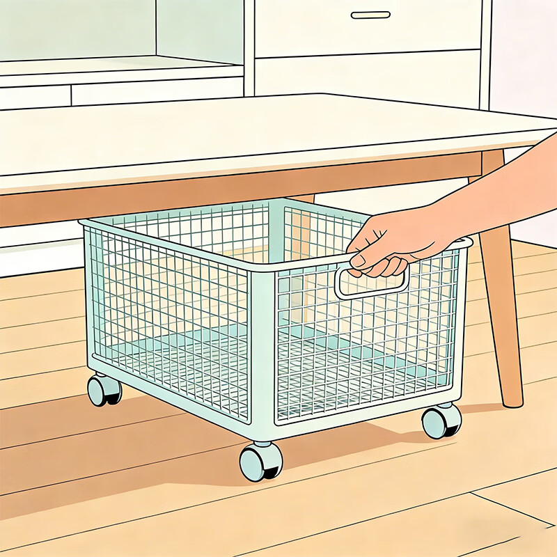 尔思家书本收纳架书箱学生教室用桌下置物架落地可移动书架办公桌展示架 白色-大号