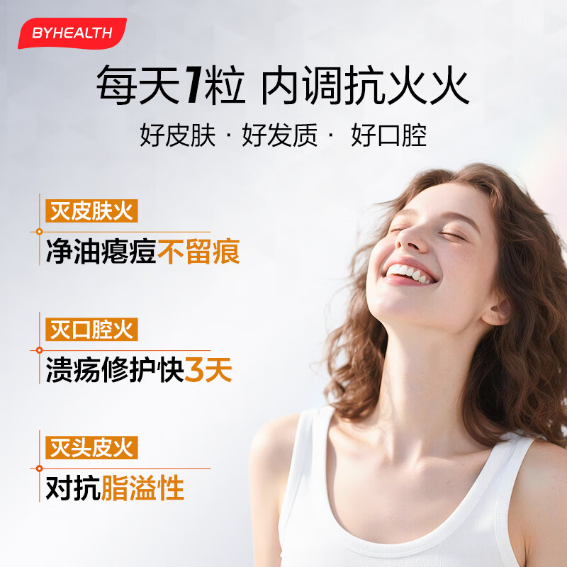 BYHEALTH复合维生素b族积雪草缓释修红vb高活性叶酸烟酰胺男女b2b12生物素 【30天改善 内调抗火】B族 30片*1瓶