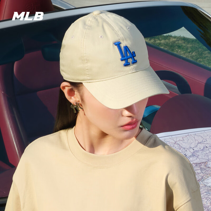 MLB帽子男女棒球帽子圣诞礼物元旦四季软顶鸭舌帽3ACP6601N-07BGS