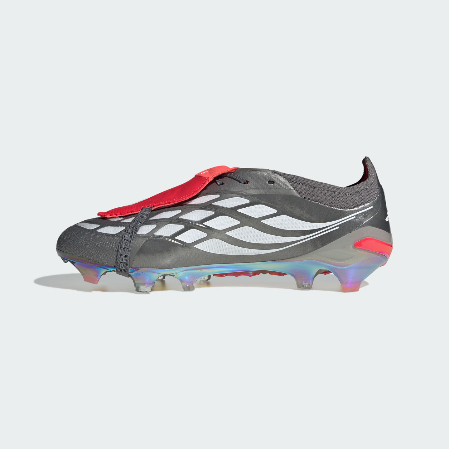 adidas PREDATOR ELITE FT FG天然硬草地长钉足球鞋男女阿迪达斯 亮金属铁灰/白色/亮红(推荐选大半码) 42.5