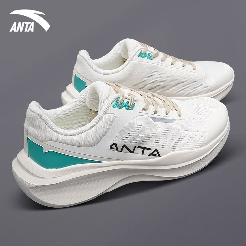 安踏男鞋运动跑步鞋游川夏季新款飞织网面透气学生体测户外休闲鞋子男 【综训鞋】微蛋白/上官绿 40.5 【官方正品-假一赔十】