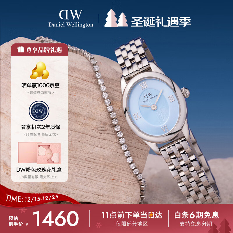 丹尼尔惠灵顿（DanielWellington）DW女表沈月同款复古椭圆表盘石英表送女友节日礼物DW00100809
