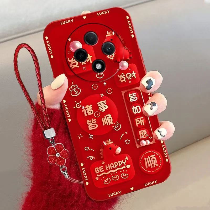 2026新款VIVOX300手机壳Y500适用马年大红喜庆可爱Z9X新年款 TPU大红色【mk01皆如所愿】 vivoY5s/vivo Z5i/U3/Y19