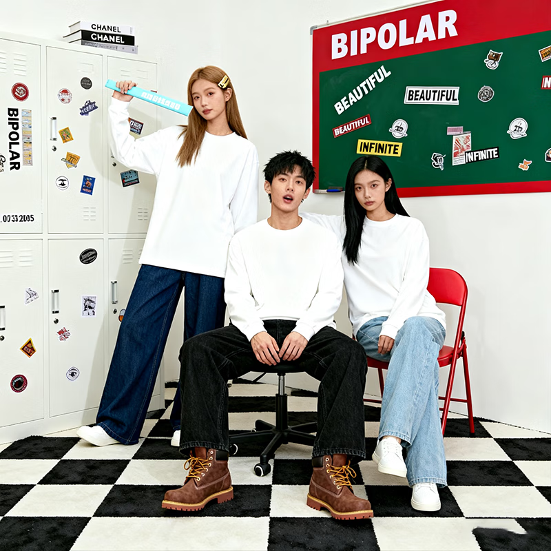 H 2000【鹦鹉梨严选】 2025年秋冬情侣休闲保暖三防鹅绒长袖T恤D5W40900 白色 M 推荐105-120斤