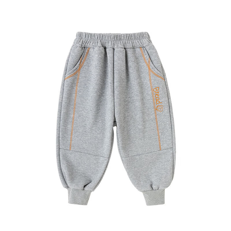 嘟嘟家男童裤子加绒秋冬儿童长裤冬装宝宝童装加厚运动裤女童休闲裤洋气 炭灰色 110