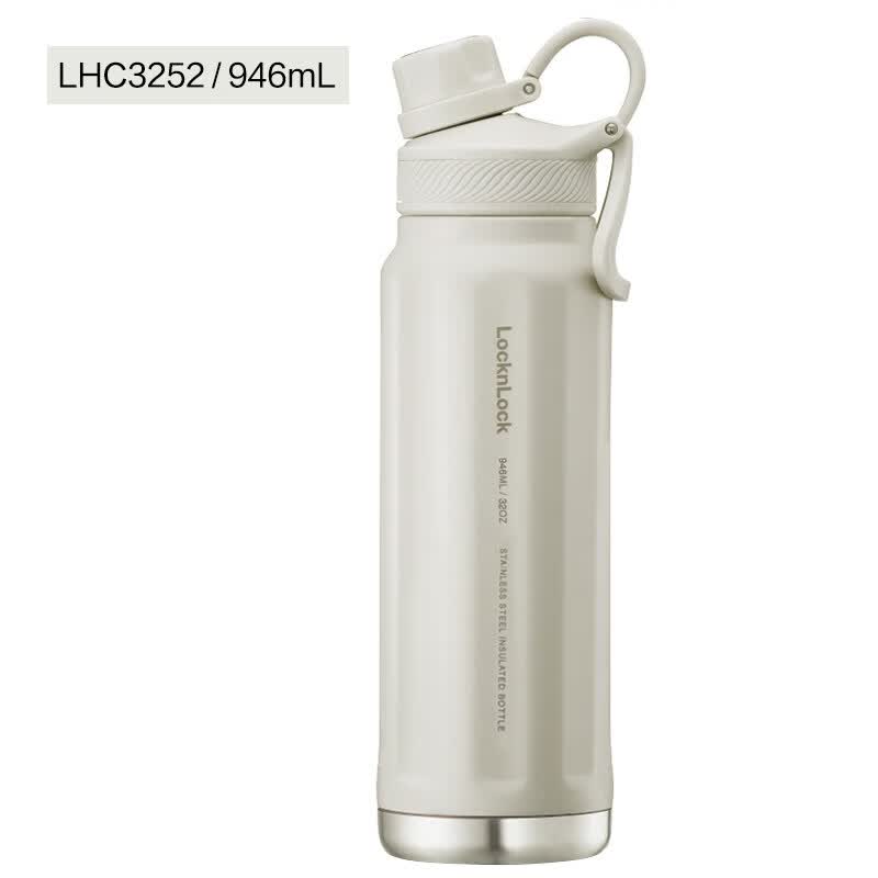 乐扣乐扣（LOCK&amp;LOCK）探索保温杯可携式大容量水壶保冷杯户外运动水杯高颜值露营 【946ml】米色