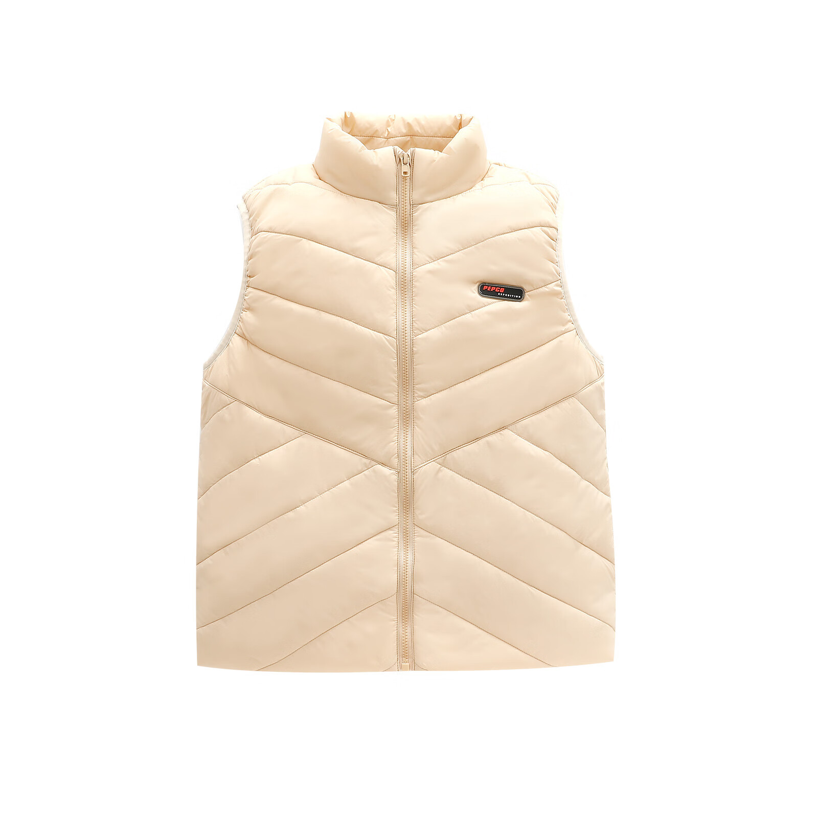 小猪班纳童装2025冬装新款儿童棉背心中大童男童马甲男孩冬季休闲 浅卡其色 150