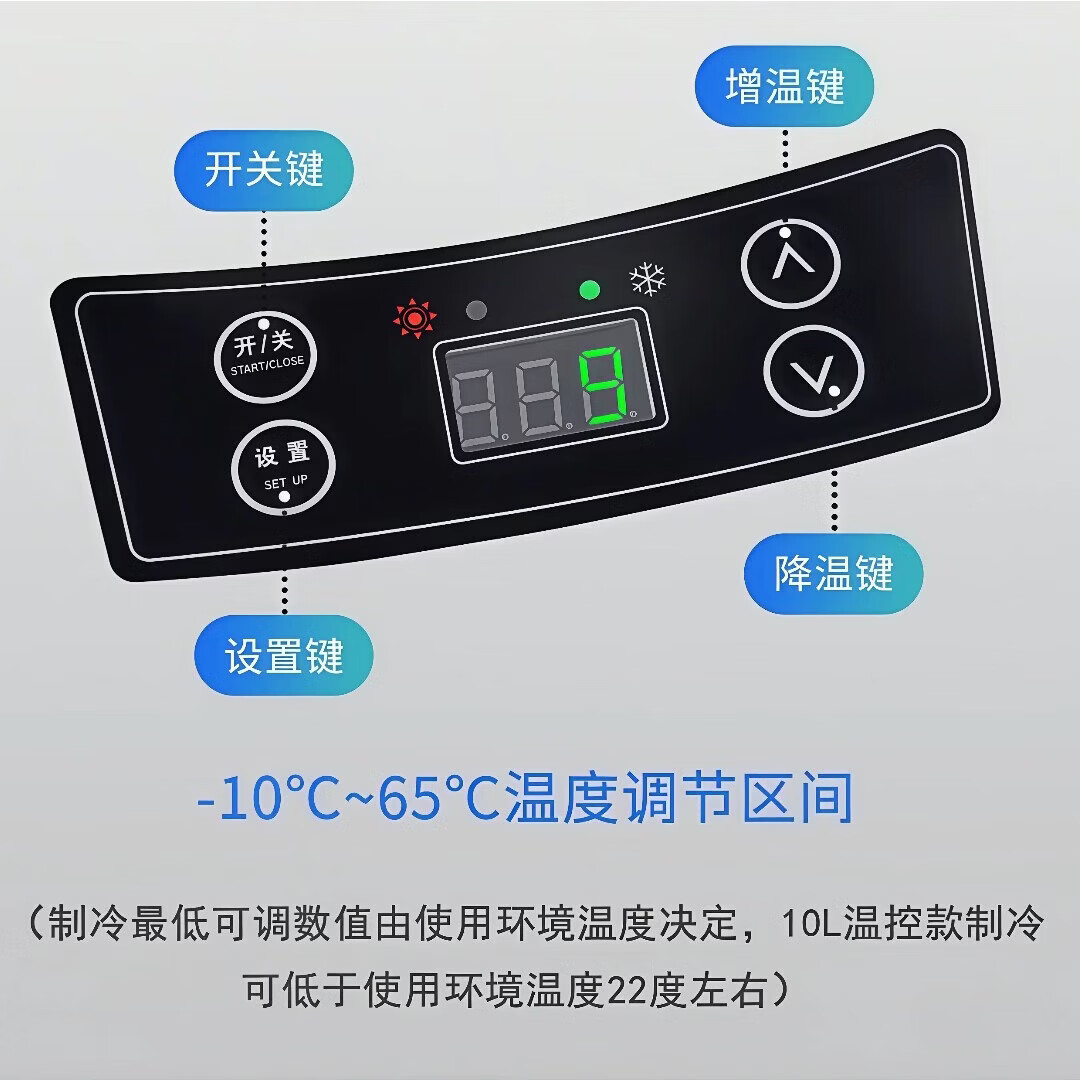 PMG车载冰箱恒温箱可调温度冷藏冷冻12V24V220V可加热车家两用小冰箱 黑色 车家两用 [-10~65°C]恒温冷藏 35L