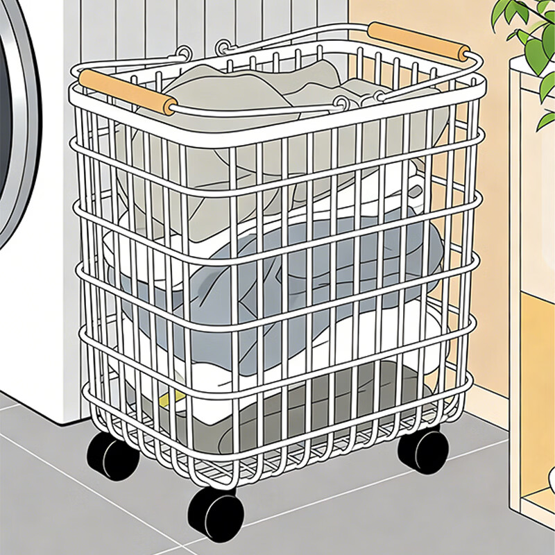 尔思家脏衣篓可折叠脏衣收纳篓家用高颜值浴室置物篮卫生间放衣服神器 白色【大号】