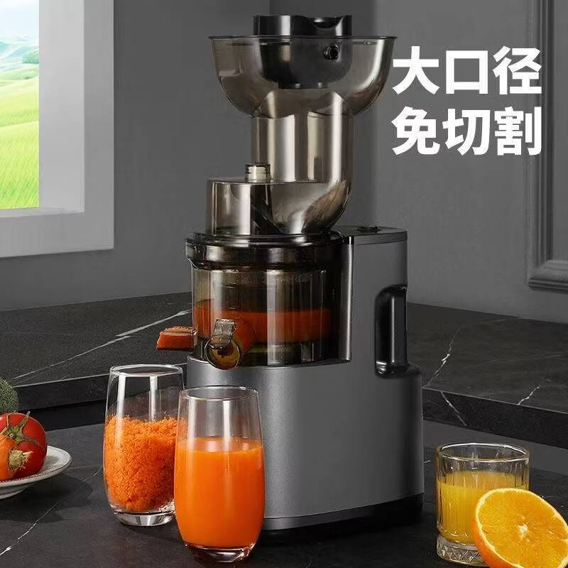 熊呗榨汁机汁渣分离全自动家用小型蔬菜果汁机商用大口径免切过滤原汁机 【太空篮】单网不锈钢 I渣汁分离I整果免切