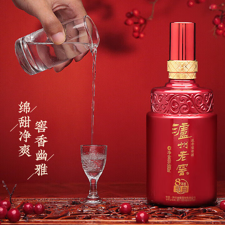 泸州老窖 8年窖头曲52度 品藏 浓香型白酒 年货 送礼礼盒500ml*2 两瓶礼盒套装