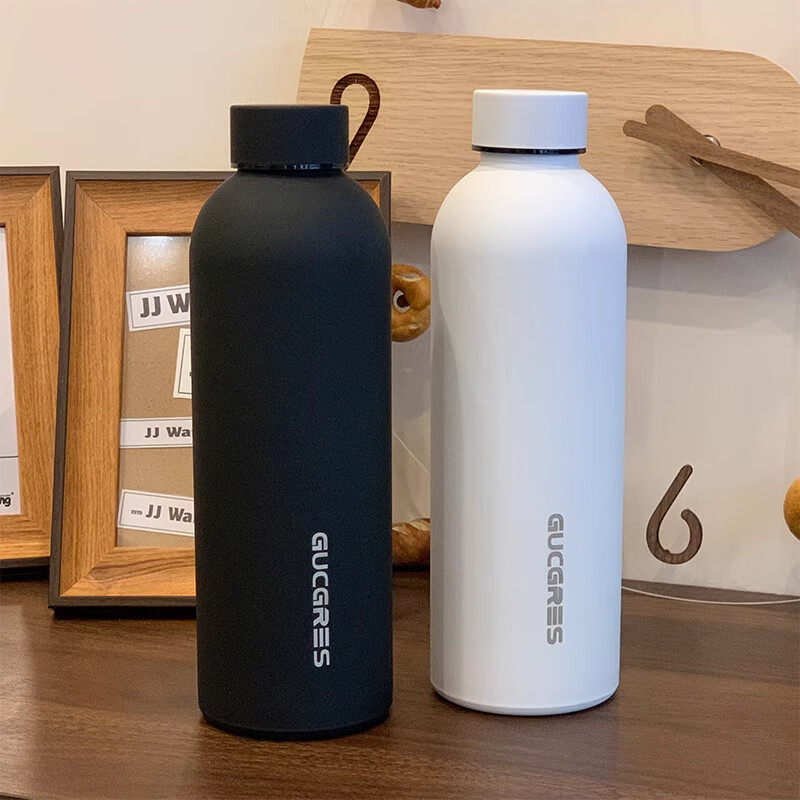 欧纪樊大容量冰霸杯304不锈钢保温杯高颜值运动水杯男生便携简约杯子女 云白【保冷保温防漏】 520ml