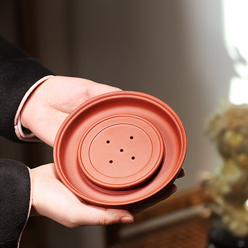 藏壶天下功夫茶具配件紫砂小茶盘壶承蓄水小型干泡台茶托盘家用小茶台茶承 壶承红泥