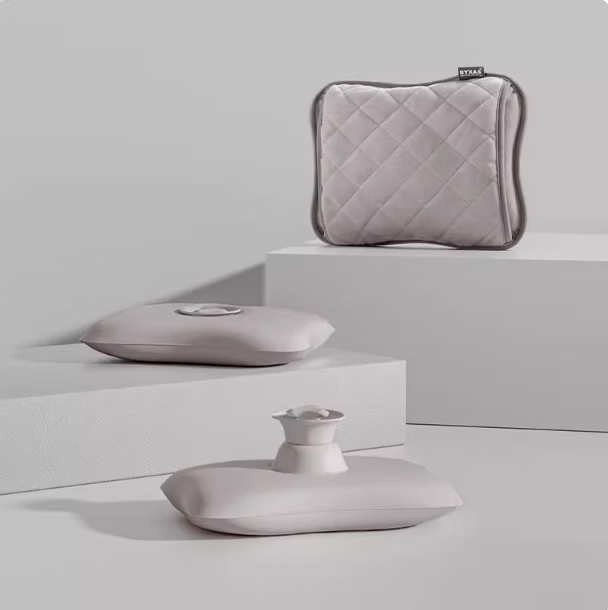 BYXAS百賽施充電熱水袋暖肚子智能數(shù)顯防爆暖水袋暖手寶暖腹 1200ML可伸縮注水頭插手款深段灰