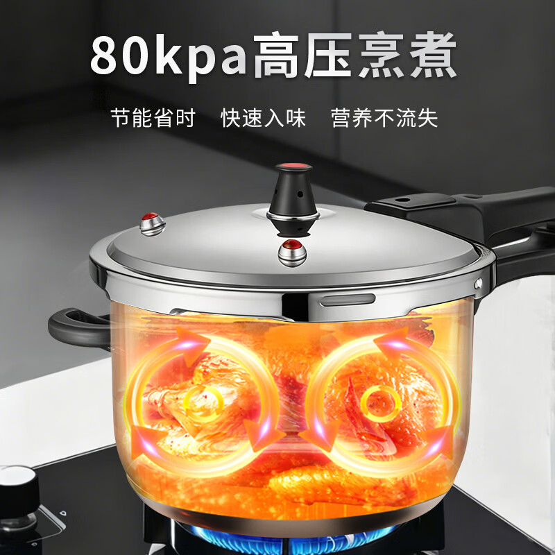 荣事达(Royalstar)304不锈钢高压锅燃气灶电磁炉通用压力锅小号快煮安全防爆家用锅 明火电磁炉通用/5-6人/ 24cm 7L