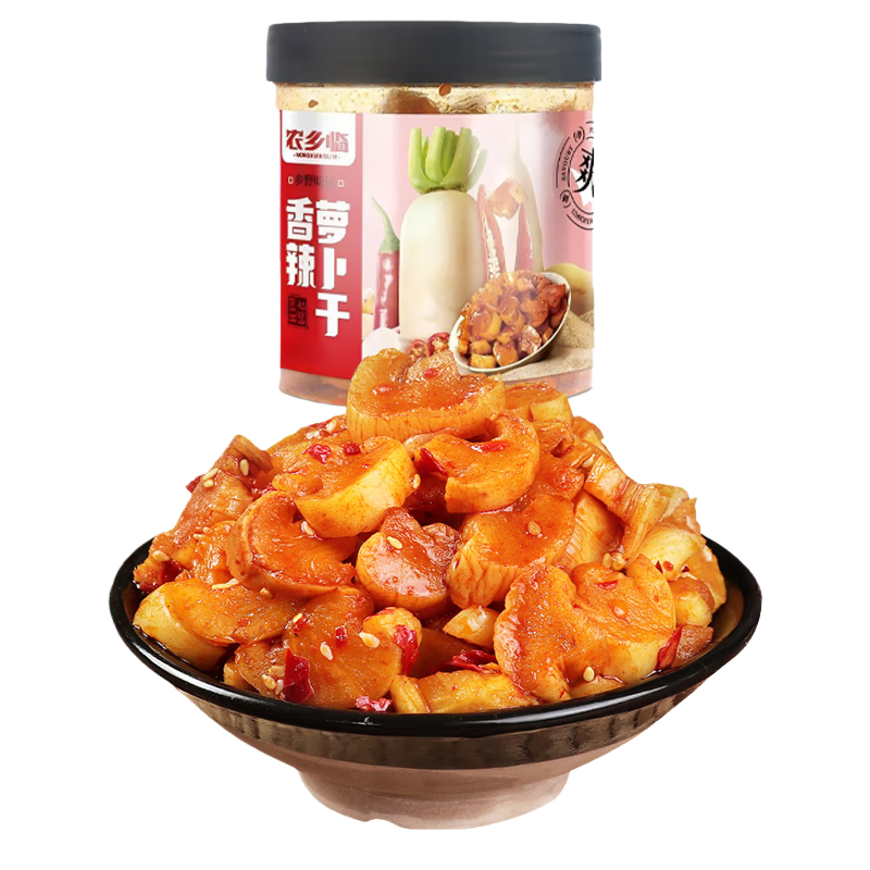 农乡临香辣萝卜干228g山东萝卜腌制开胃下饭酱菜萝卜干开罐即食 香辣萝卜干罐装【228g*2】