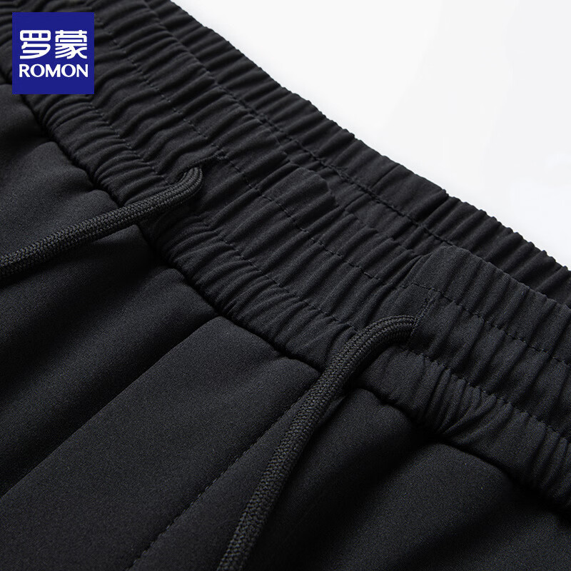 罗蒙（ROMON）男士羽绒裤外穿冬季保暖加厚直筒休闲长裤子防寒保暖鸭绒裤 黑色 XL (建议体重140-160斤)