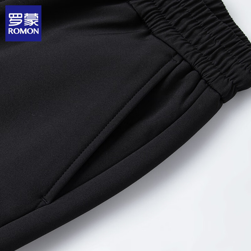 罗蒙（ROMON）男士羽绒裤外穿冬季保暖加厚直筒休闲长裤子防寒保暖鸭绒裤 黑色 XL (建议体重140-160斤)