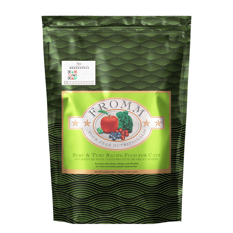 Fromm【调理肠胃】福摩三文鱼鸡鸭蔬菜配方猫粮10LB绿福摩