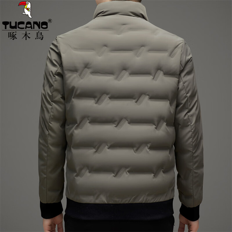 啄木鸟（TUCANO）羽绒服男短款立领90鸭绒保暖外套2026年最新款冬季御寒男士衣服 上青 M (170) 【推荐90-115斤】
