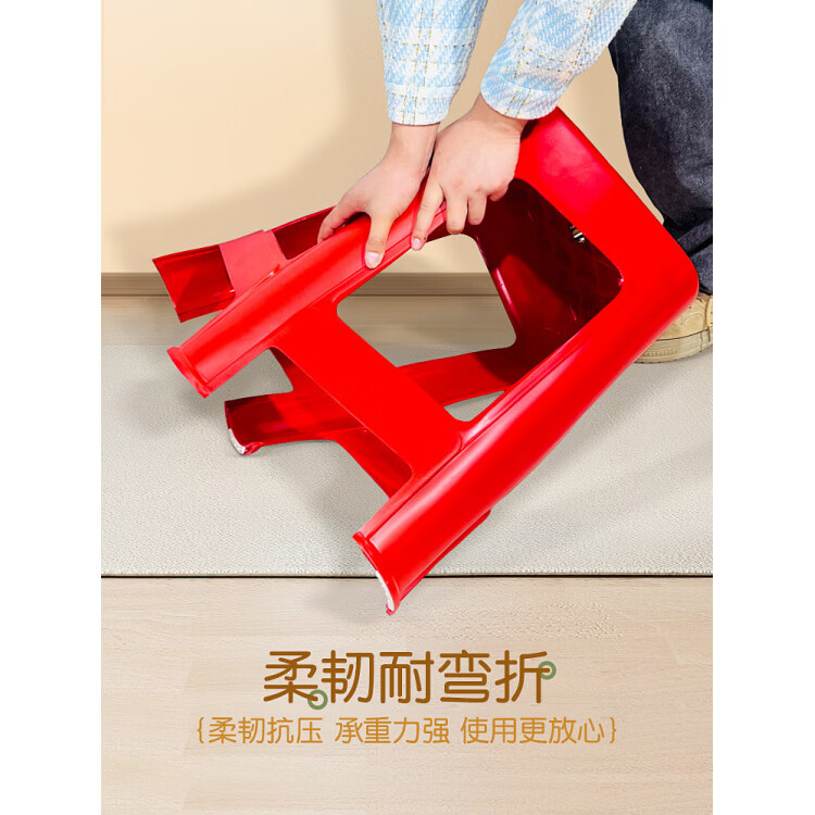 胖东来代购同款塑料凳子加厚加宽塑料凳子加宽加厚家用客厅厂家高 浅卡其色-坐高50cm