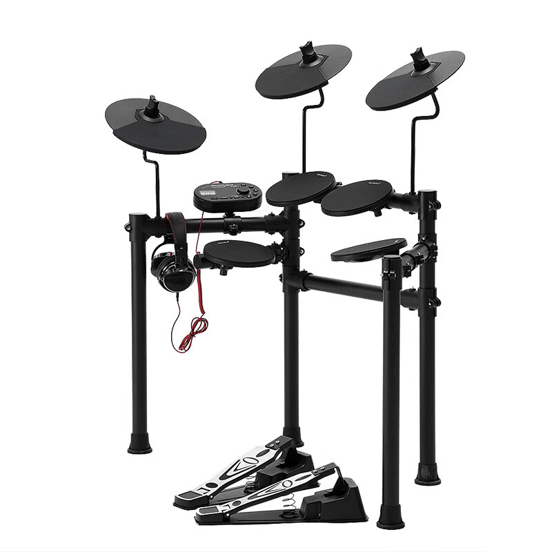 諾艾（iword）演奏架子鼓力度感應(yīng)硅膠電子鼓可插耳機(jī)裝卸方便雙觸發(fā)電 8008