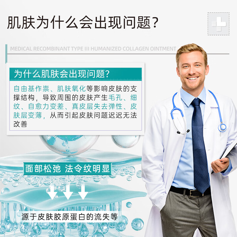 ZHUOCONA 卓康纳胶原霜zoa胶原敷料卓康纳蛋白霜zoa医用重组胶原蛋白敷料面霜 一盒体验装【多买更划算】