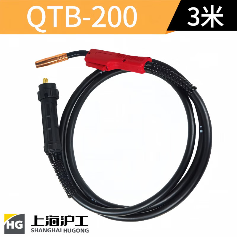上海沪工二保焊枪200a日式350气保焊500a欧式焊机配件3m5米枪 【QTB-200-3米】欧式接口-前松后宾
