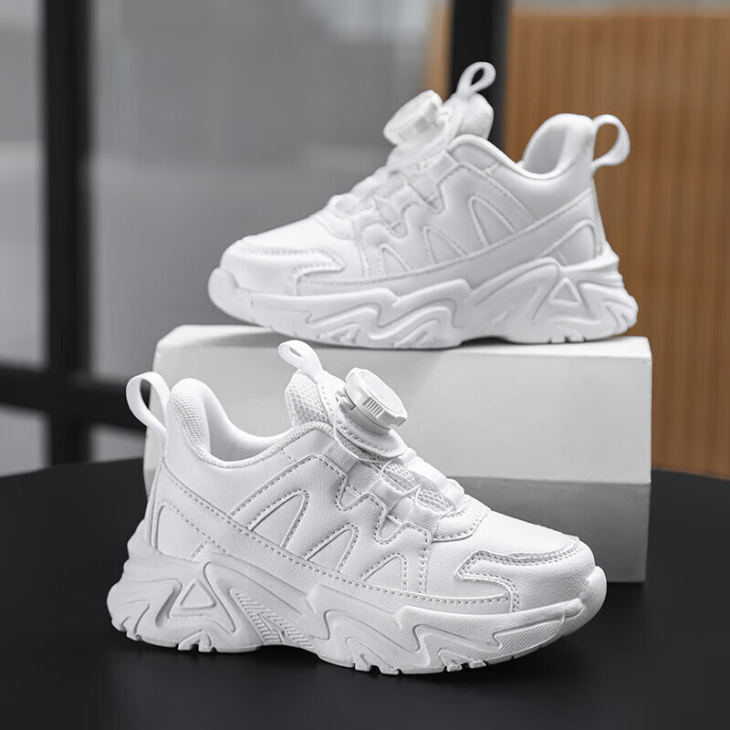 SNOOPY史努比童鞋儿童运动鞋男女童学生小白鞋秋季减震跑鞋0013A白色33