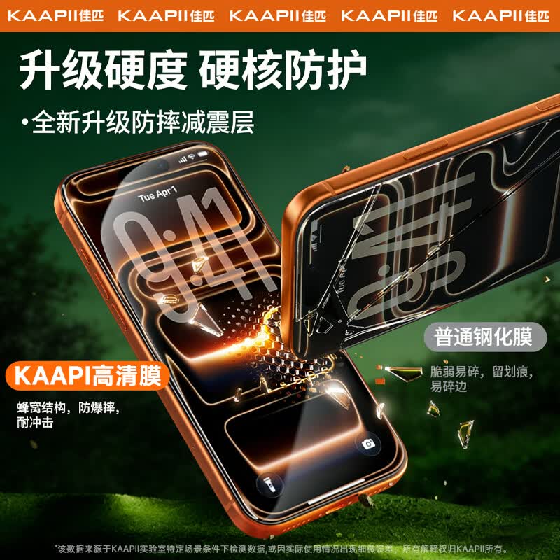 佳匹【莱茵认证超护眼】iphone17Promax钢化膜适用苹果16Pro/15/14/13手机膜AR防蓝光防爆绿光防偷窥膜 超清护眼抗蓝光2片+神器 iPhone16
