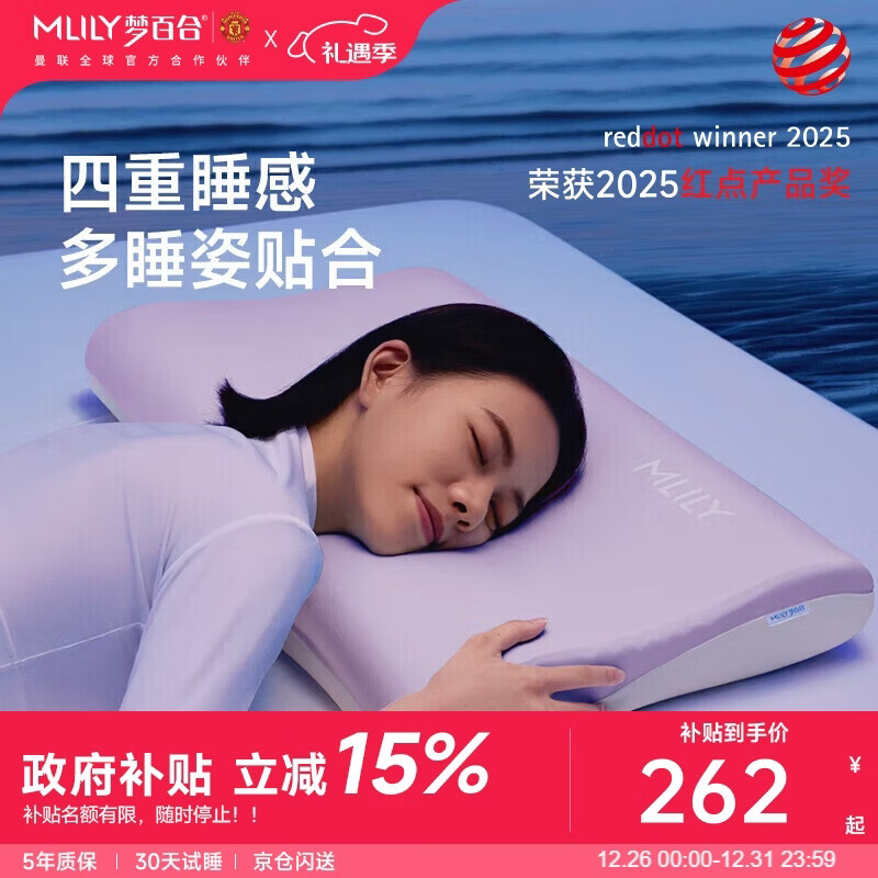 梦百合（MLILY）深睡枕护颈枕睡觉用记忆棉枕头枕芯颈椎枕慢回弹记忆枕新年礼盒装