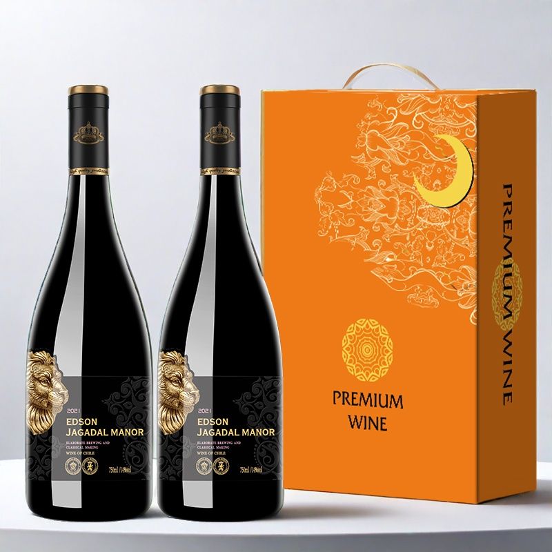 加达尔庄园埃德森干红葡萄酒礼盒装红酒14度 年货送礼佳品 750ml*2支+手提盒