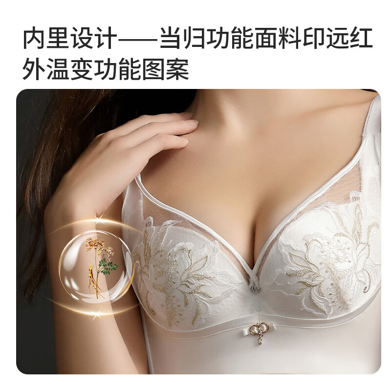 沪黛红色蕾丝刺绣文胸聚拢调整型上托防下垂显大精油杯本命年 星钻粉（云感棉中厚杯） 85B