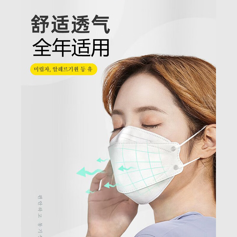 万聚医疗KN95口罩一次性口罩灭菌独立装kn95防护口罩立体防护成人口罩 100只鱼型KN95（灭菌独立包装 ）
