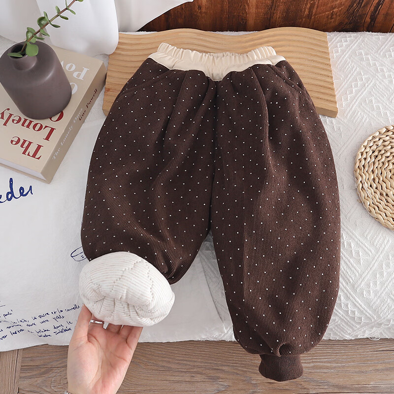 女童棉裤加绒加厚一条过冬新款2025洋气冬季宝宝厚实三层夹棉裤子 粉红色-兔头加厚棉裤一条过冬 130 裤长64