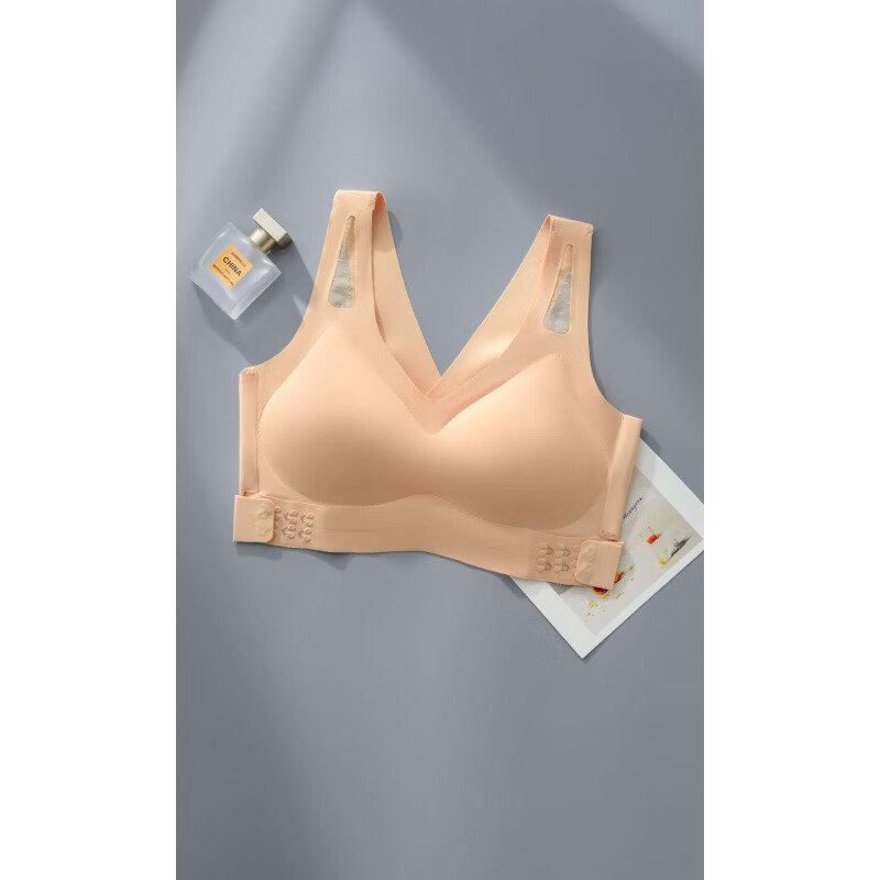 【精选现发】无痕内衣女上托交叉前扣无钢圈美背防下垂小胸聚拢文 奢华肤 M