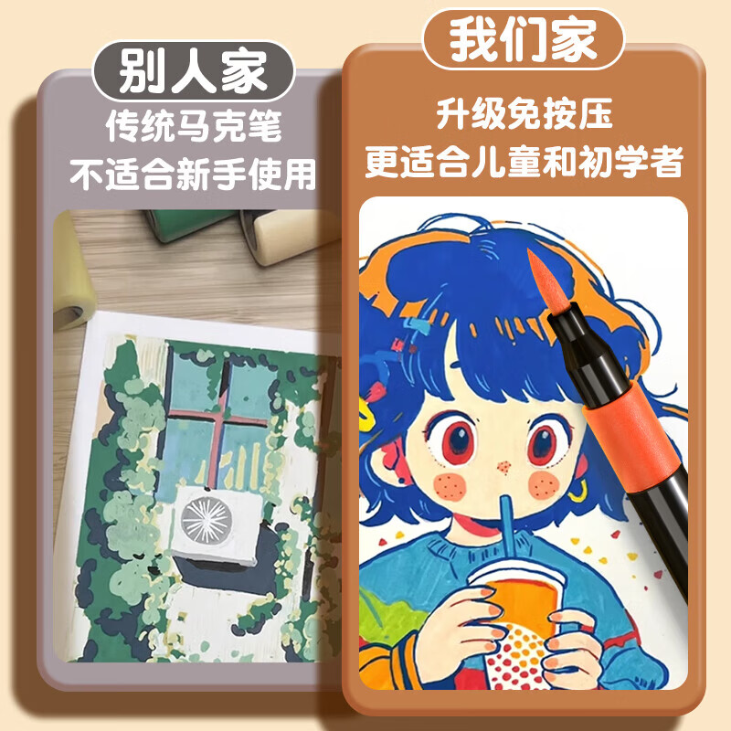 真彩(TRUECOLOR)丙烯马克笔不透色可叠色儿童水彩笔笔芯小学生美术专用幼儿园无毒可水洗24/80色丙稀画笔软头白色 【升级软头加量50%】36色圆杆+高端黑盒
