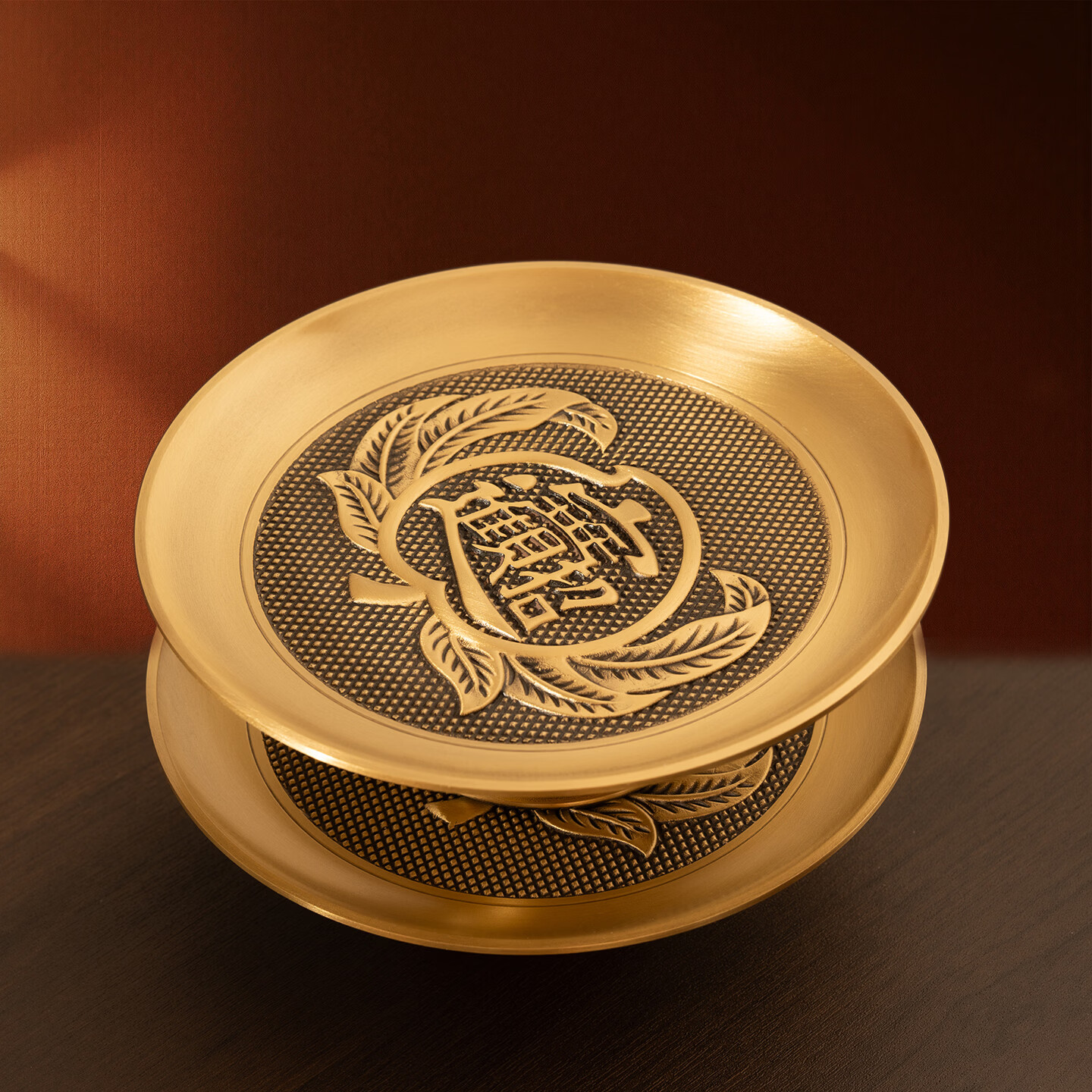 嵘莲香阁全铜供果盘家用纯室内佛前黄铜贡盘观音财神水果盘铜盘 莲花果盘【9寸】1个